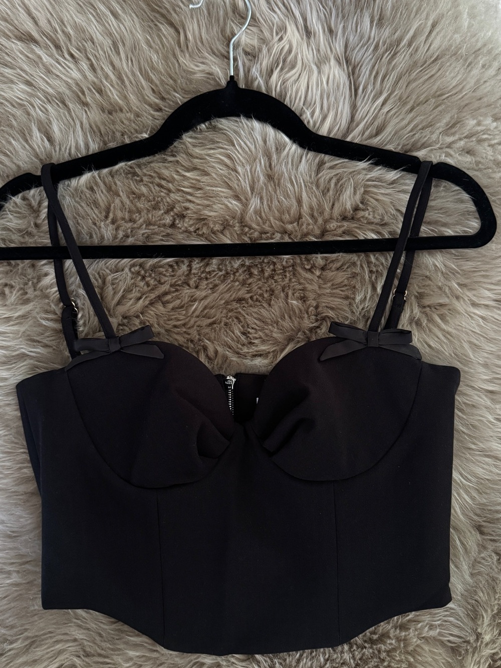 Black zip up corset with bows 🖤